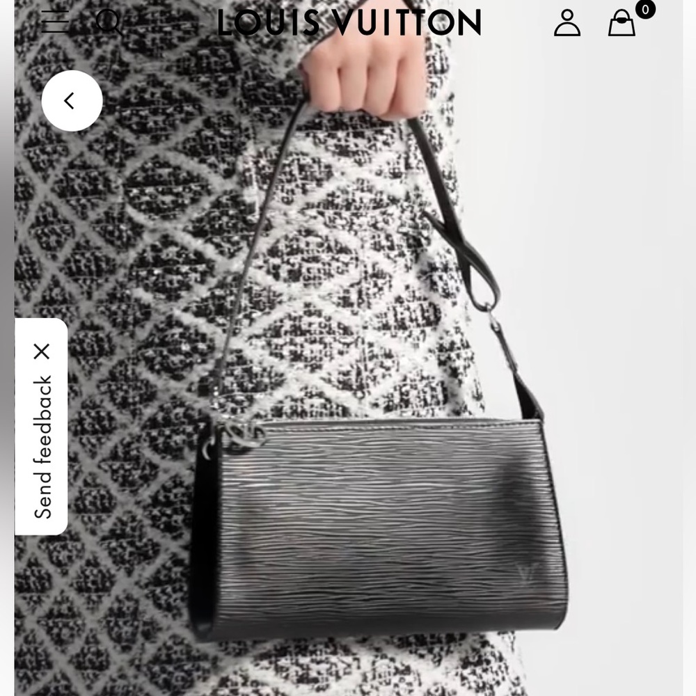 Louis Vuitton Black Epi Pouchette with removable or wristlet strap.